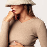 Isla V-Neck in Sesame