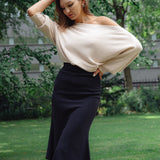 Mia Off-Shoulder Sweater in Canvas